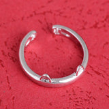 Women's Adjustable Ring with Cat Ears -  Silver