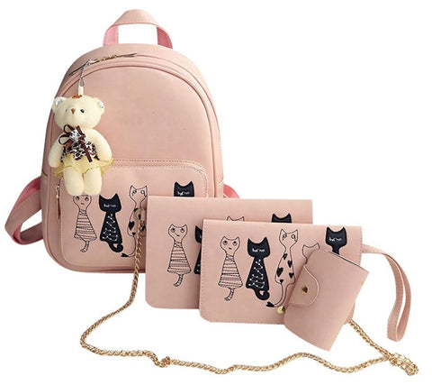 Cute Backpacks Kit for Girls 5 Pieces Teens School Bag Sets