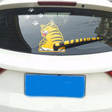 Cartoon Cat Car Decal for rear window with wiper decal